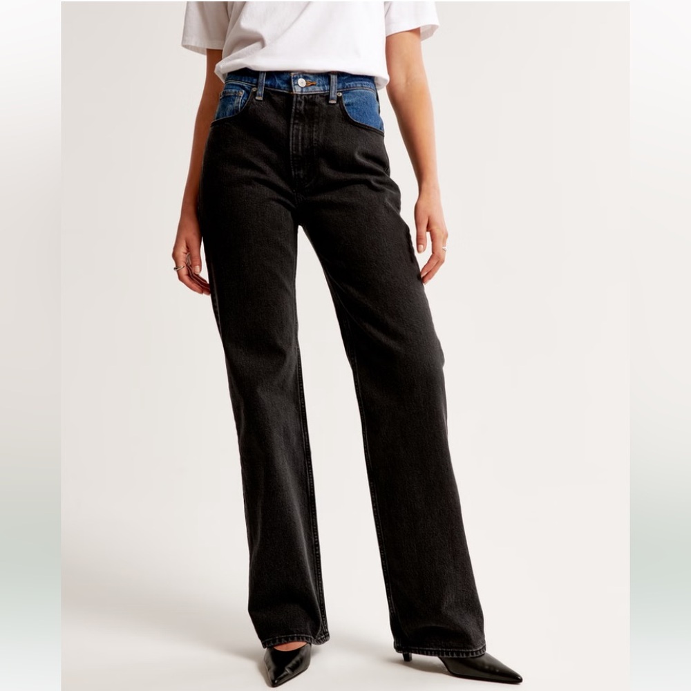 Abercrombie & Fitch | Curve Love High Rise 90s Relaxed Black Medium Waistband